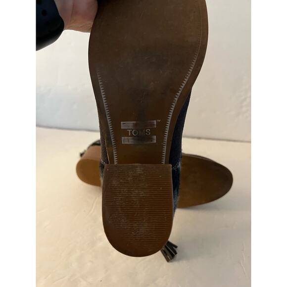 TOMS Women's Wool Leila Zip Up Ankle Bootie Grey Tribal Suede Wool Size 9 1/2 - Picture 10 of 11